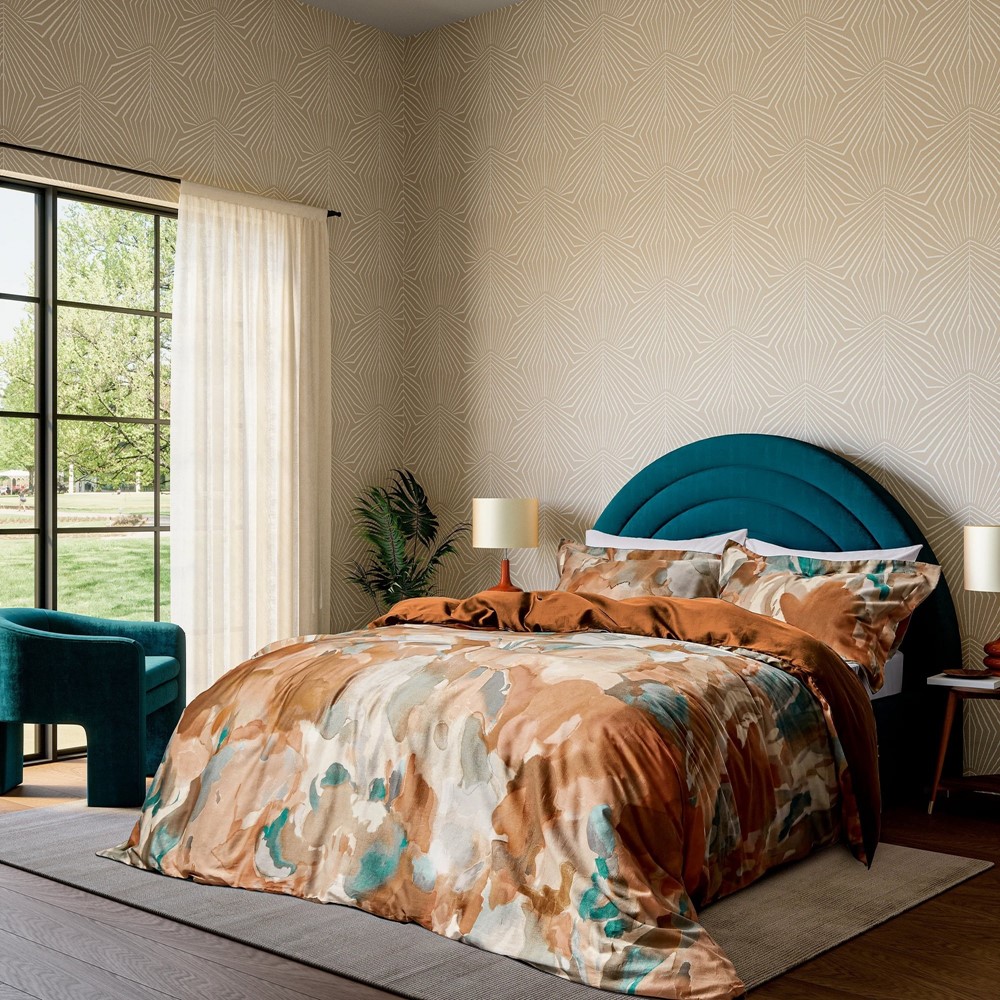 Foresta Botanical Bedding by Harlequin in Terracotta Orange